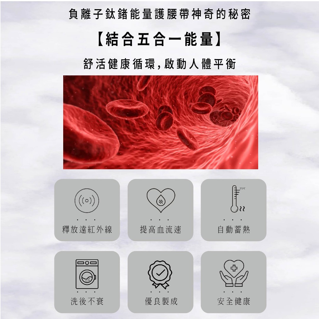 Nano Ti Power 加壓軟支架能量護腰帶 6英吋*