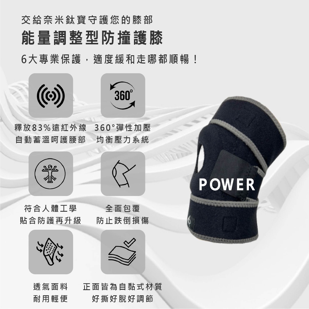 Nano Ti Power 能量調整型防撞護膝 (一入)