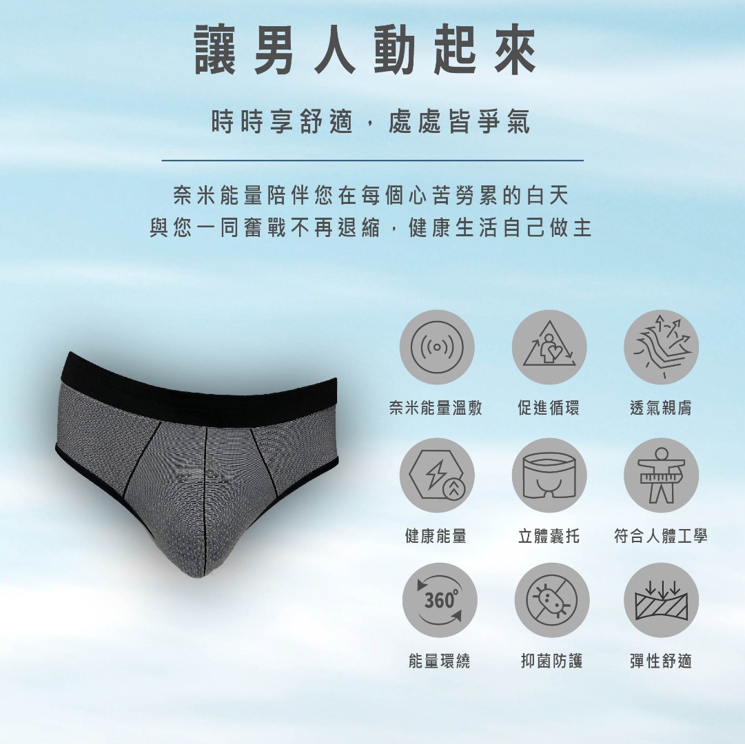 Nano Ti Power 石墨稀Ti power超導能量三角內褲 男用